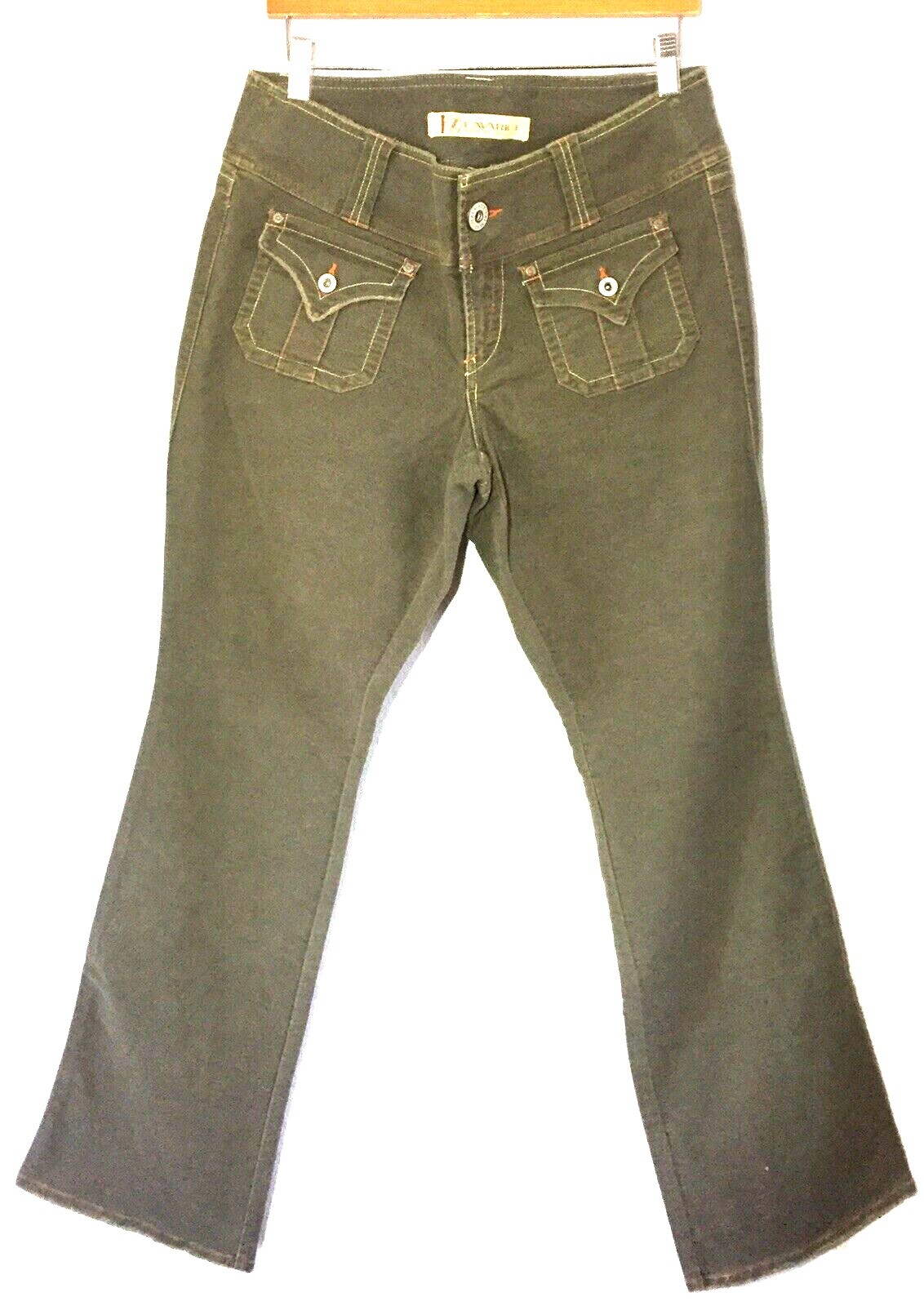 NWT Z Cavaricci Torrid Olive Green Worn Suede Front Pocket Details Size 12 New