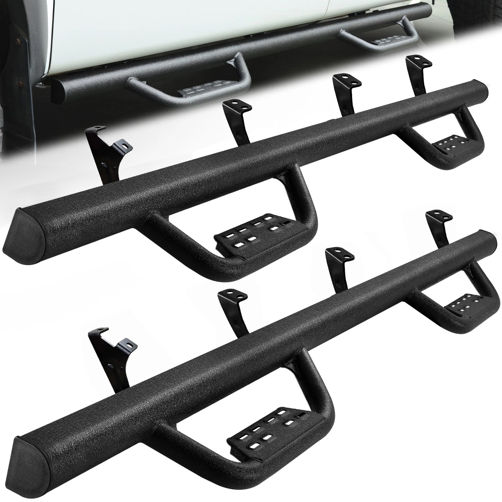 For 07-21 Toyota Tundra Crew Max Running Boards Side Step Nerf Bar Hoop