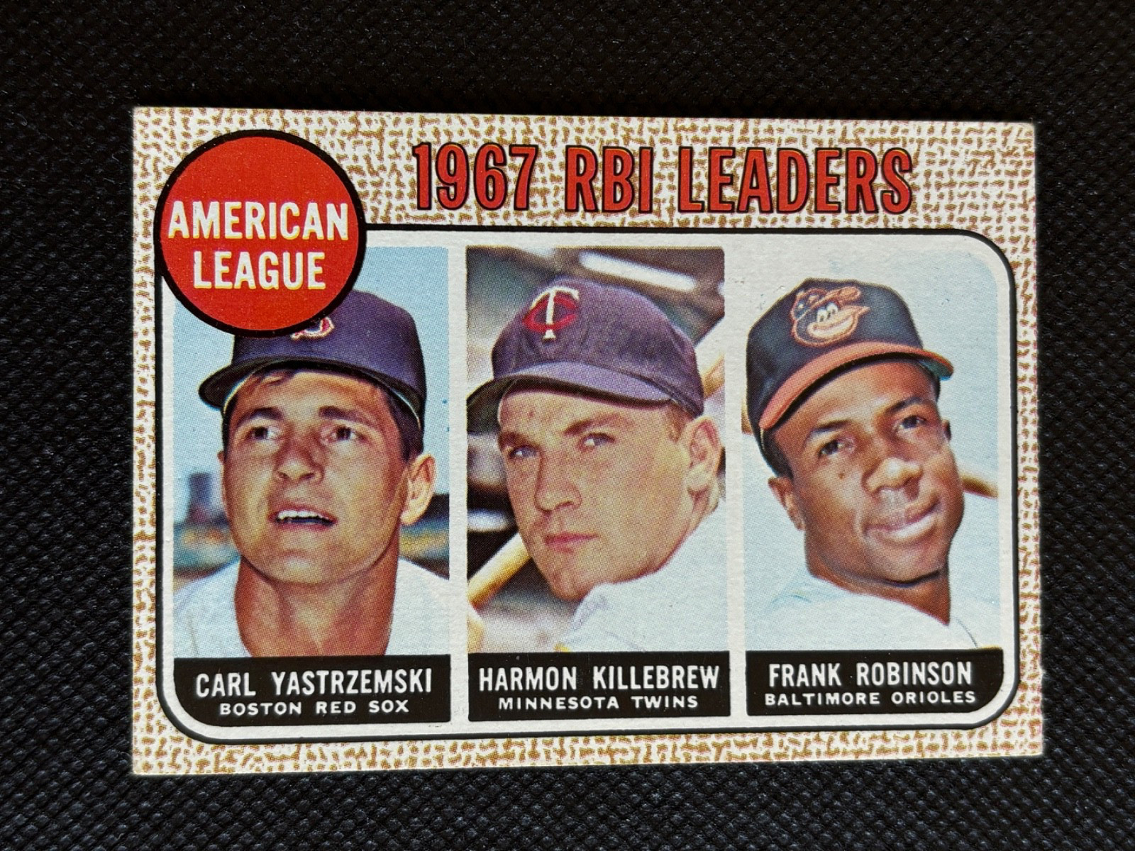 1968 Topps AL RBI Leaders #4 Yastrzemski Killebrew Robinson EX or better