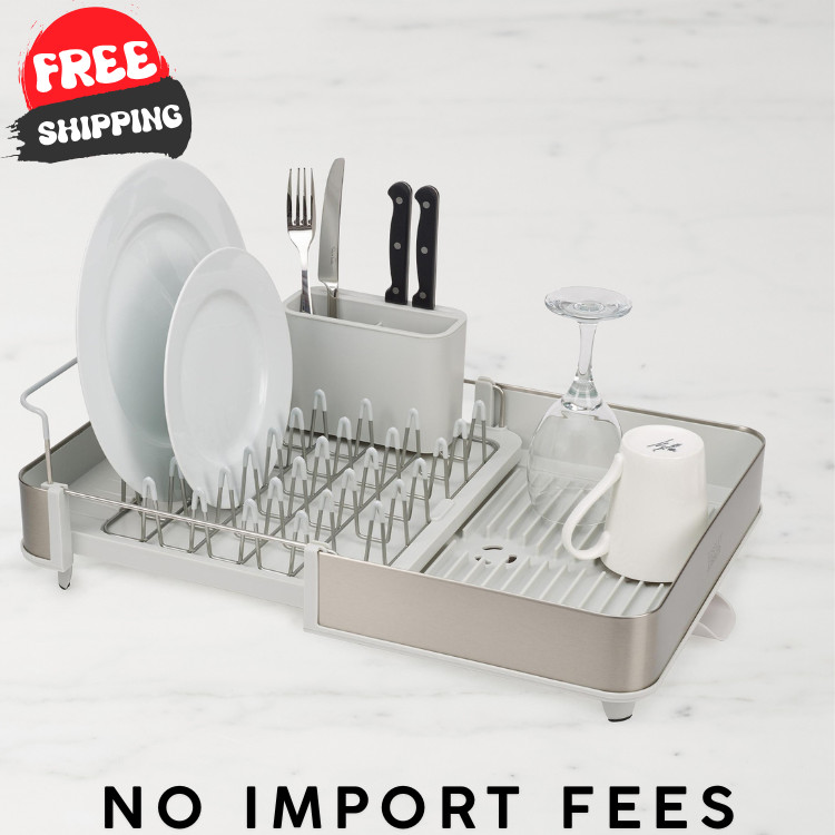 Joseph Joseph Extend Steel Expandable Dish Drying Rack Stainless Steel Stone