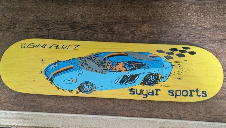 Sugar Sports Gino Perez Skateboard Deck 7.75 Vintage Nos Mark Gonzales Rare Sugar Sports Gino Perez Skateboard Deck 7.75 Vintage Nos Mark Gonzales Rare