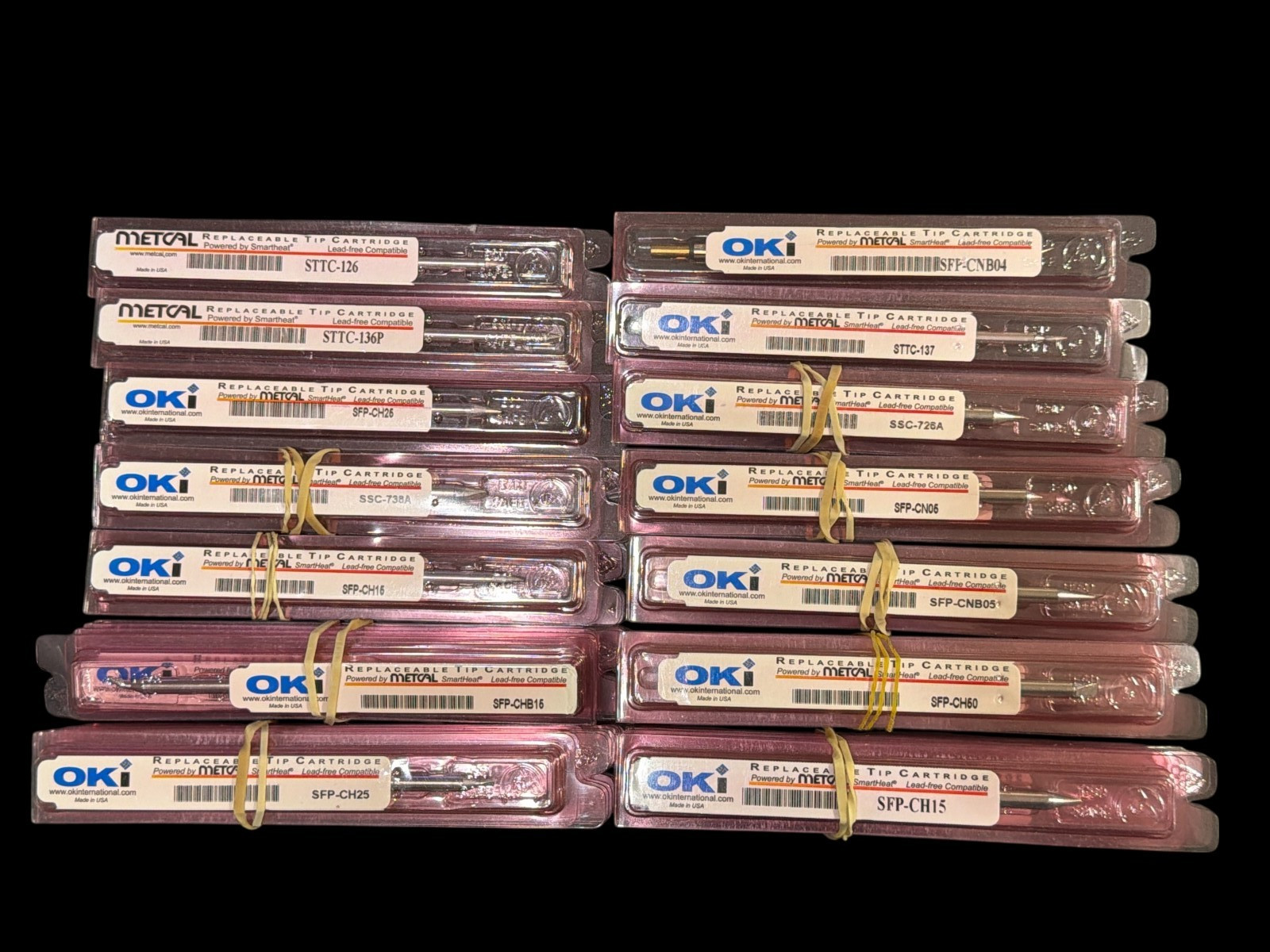 OKI Metcal Replaceable Tip Cartridge Solder tip Lead Free Mixed lot Qty.37 READ
