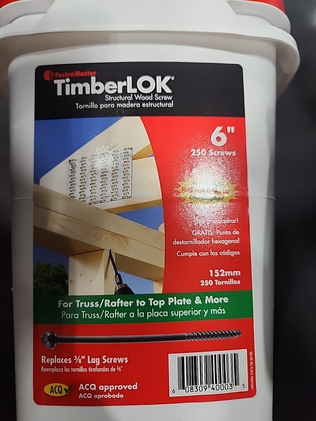250 Pack FastenMaster TimberLOK 6 250 Pack FastenMaster TimberLOK 6