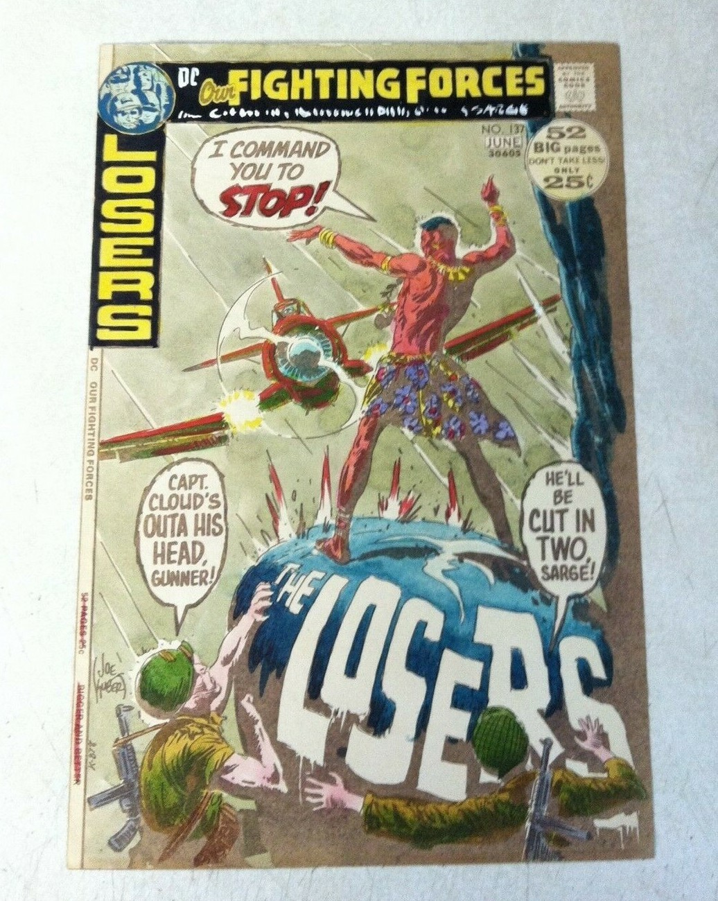OUR FIGHTING FORCES #137 ART original COVER COLOR GUIDE 1972 WAR THE LOSERS