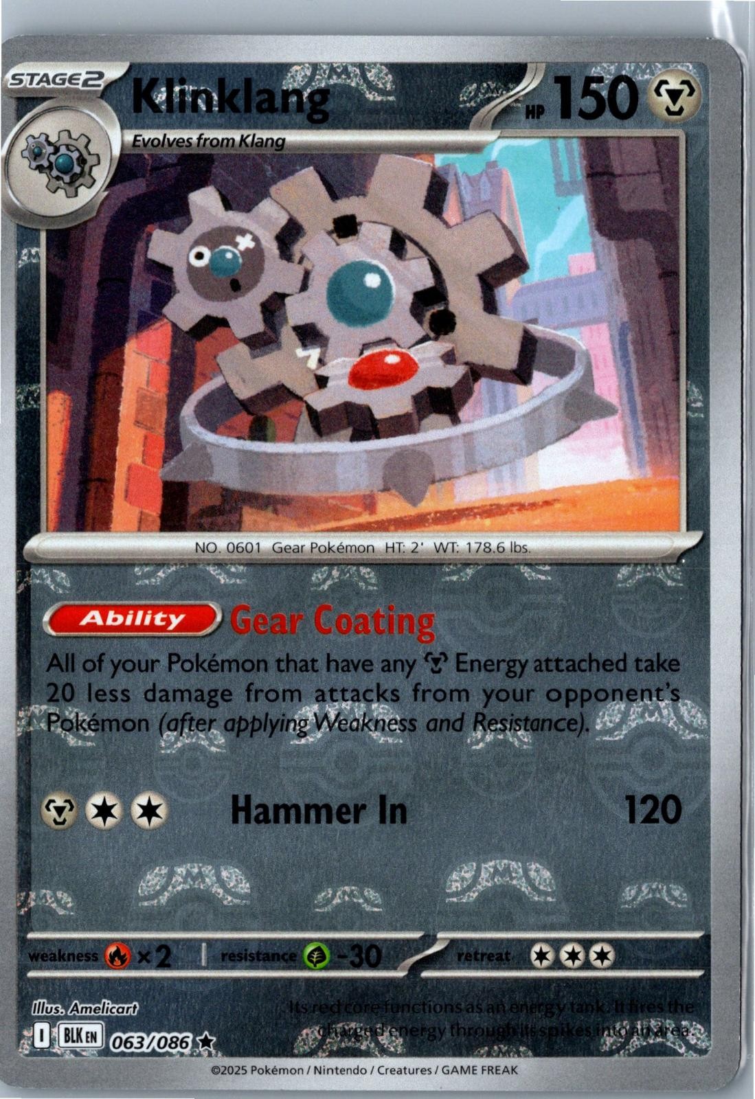 Klinklang (Master Ball Pattern) Holo - Black Bolt 063/086 - Rare LP Pokemon Klinklang (Master Ball Pattern) Holo - Black Bolt 063/086 - Rare LP Pokemon