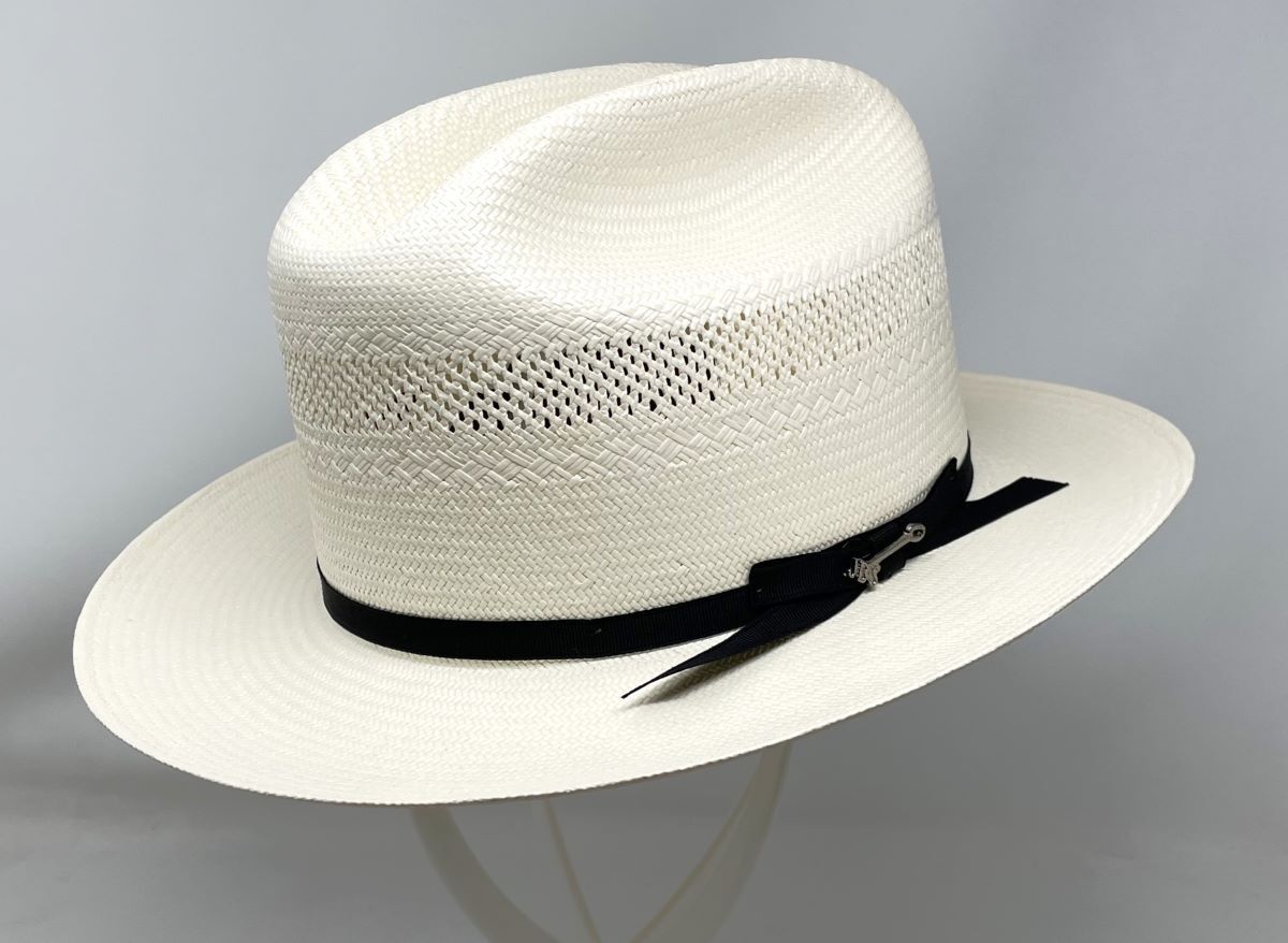 STETSON 10X SHANTUNG STRAW VENTED OPEN ROAD WESTERN HAT STETSON 10X SHANTUNG STRAW VENTED OPEN ROAD WESTERN HAT