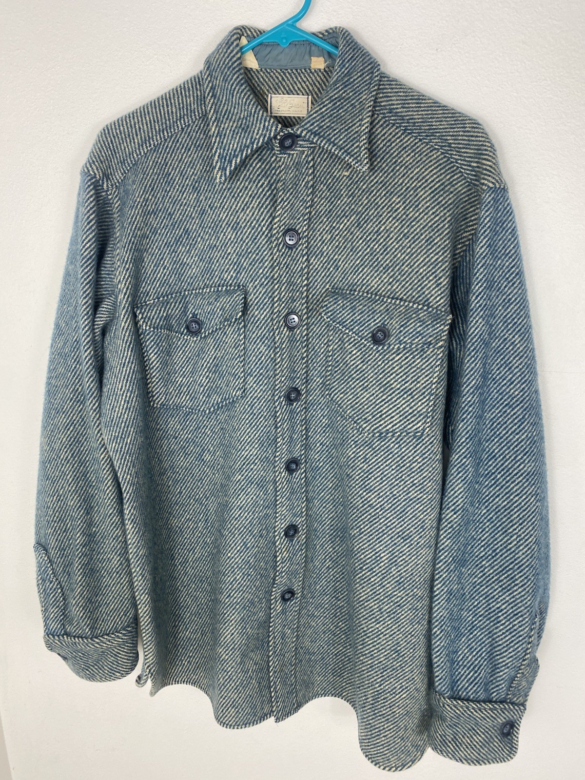 Vtg L.L. Bean Northwoods Shirt Men Large Tall Wool 60’s Script Tag Thick RARE Vtg L.L. Bean Northwoods Shirt Men Large Tall Wool 60’s Script Tag Thick RARE