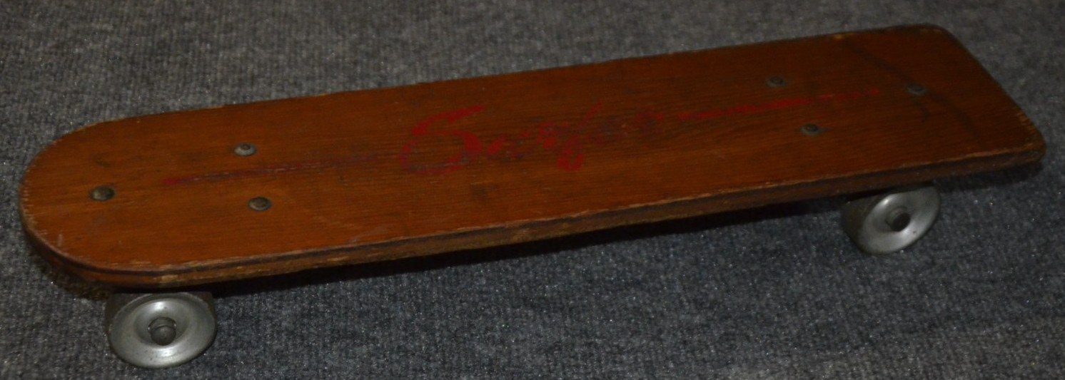 *Rare* Vintage 1960's Surfer Skateboard Wood Deck Metal Trucks & Wheels - Works
