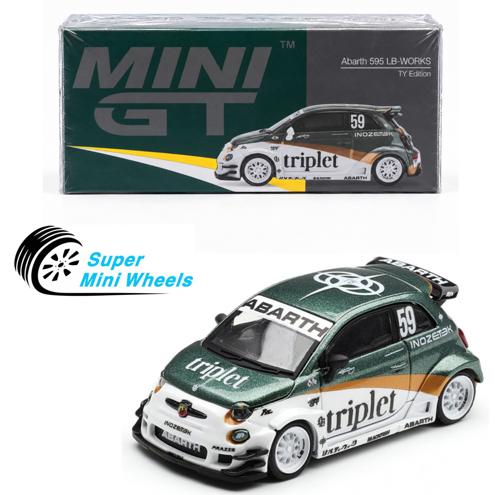 Mini GT 1:64 Abarth 595 LB-WORKS TY Edition #1216 Mini GT 1:64 Abarth 595 LB-WORKS TY Edition #1216