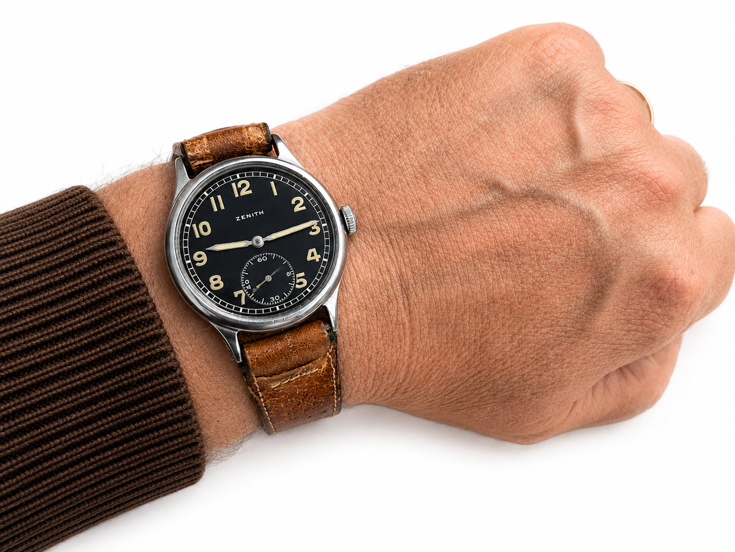 WWII Zenith DH German Army Military Watch Steel 35mm 1940s WWII Zenith DH German Army Military Watch Steel 35mm 1940s
