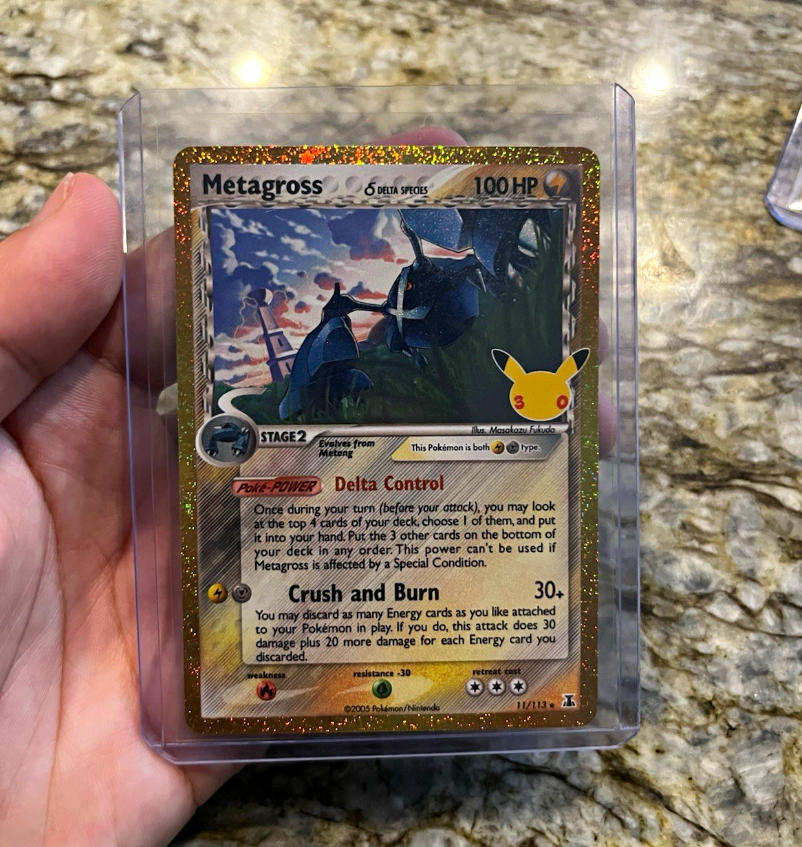 Metagross 11/113 Delta Species Reverse Holo Rare 100 HP 30th anniversary 