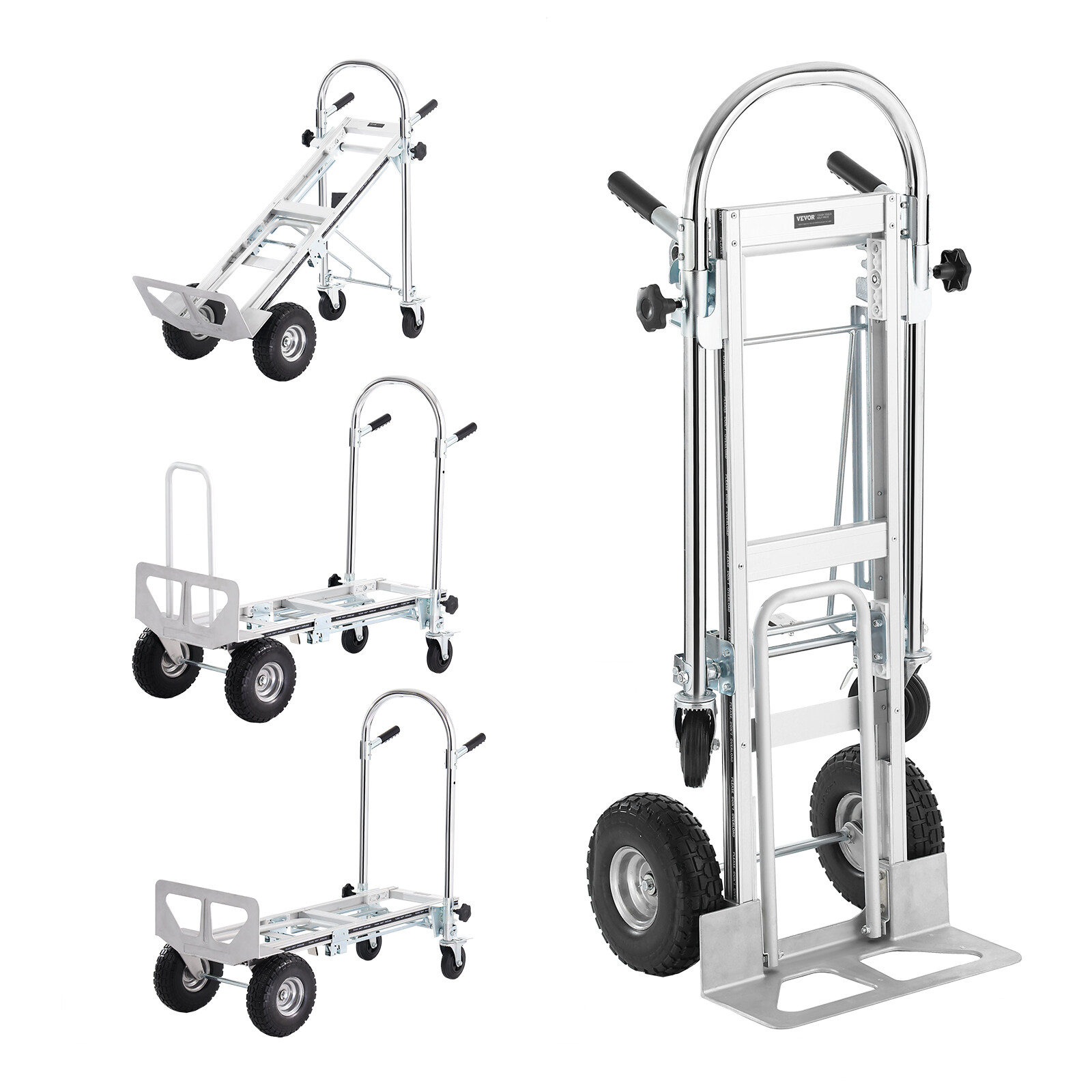 Heavy Duty Aluminum Hand Truck 4-in-1 1000 Lbs Capacity Convertible Dolly Cart