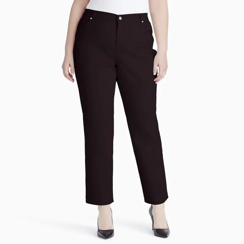 Gloria Vanderbilt Plus Size Amanda Classic Jeans 22W Coffee Roast Zipper Closure