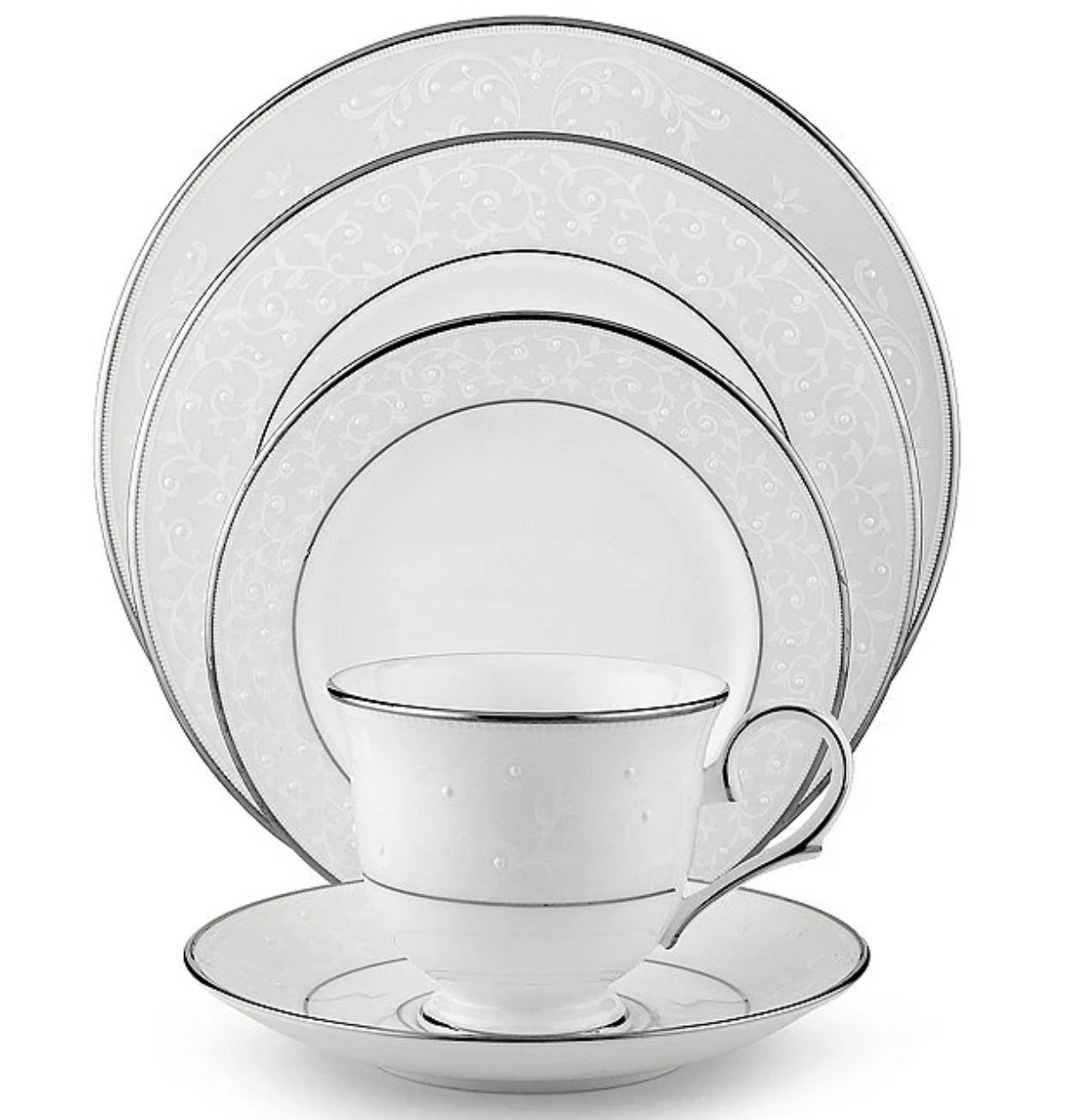 Lenox Fine Bone China OPAL INNOCENCE Pearl Five Piece Place Setting New Lenox Fine Bone China OPAL INNOCENCE Pearl Five Piece Place Setting New