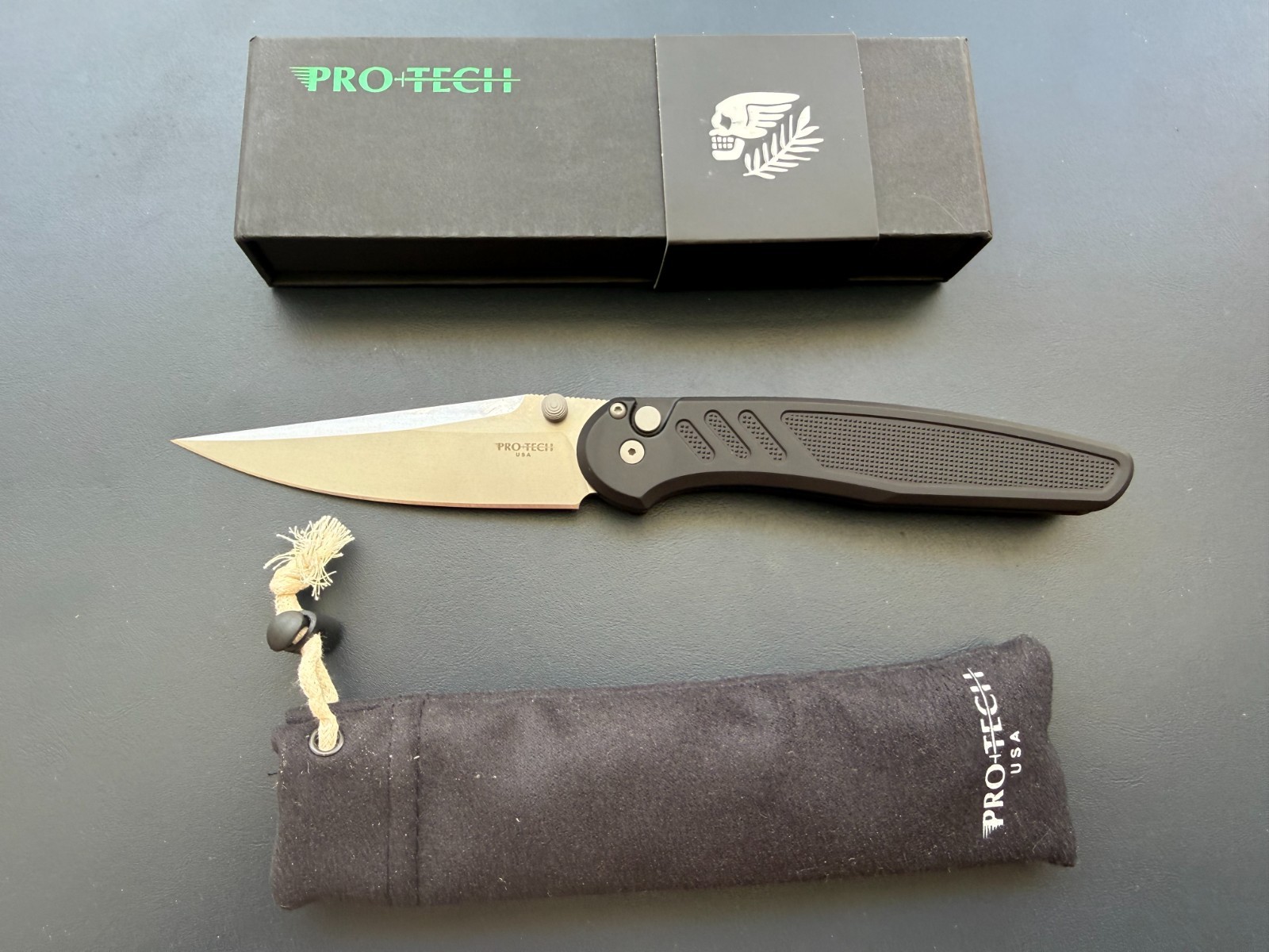 Pro-Tech Avalon PN1101 Peace Neighbor MagnaCut Stonewash Manual Knife New