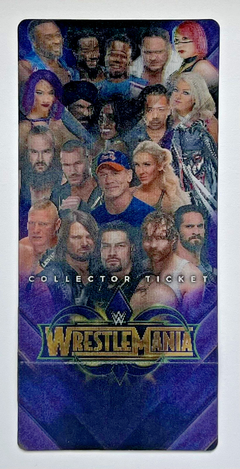 WWE WrestleMania 34 Hologram Ticket ROMAN REIGNS john cena RONDA ROUSEY DEBUT