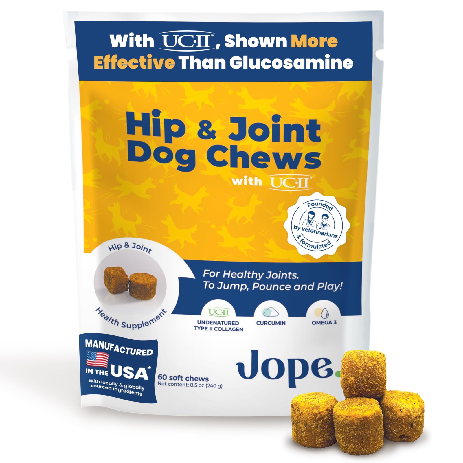 Jope Hip & Joint Supplement for Dogs Large, Medium, Small - Joint Chews Omega 3. Jope Hip & Joint Supplement for Dogs Large, Medium, Small - Joint Chews Omega 3.