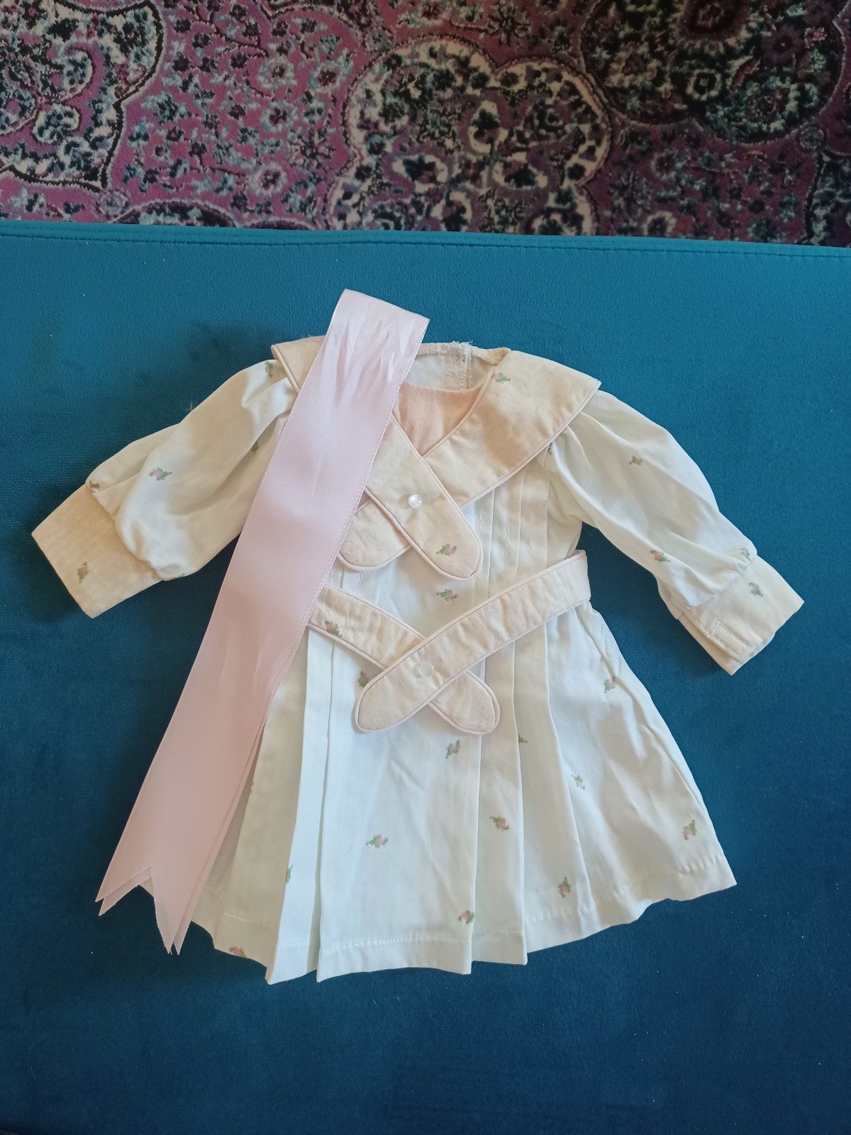 American Girl Samantha\'s Spring Party Dress Pink Hair Ribbon American Girl Samantha\'s Spring Party Dress Pink Hair Ribbon
