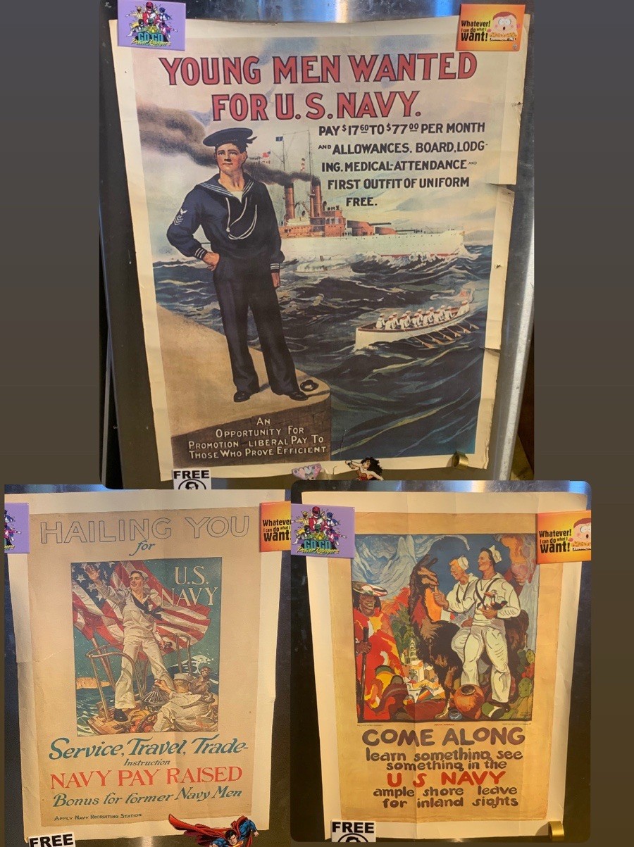 Vintage US Navy Recruiting Posters Lot Of 3 Vintage US Navy Recruiting Posters Lot Of 3