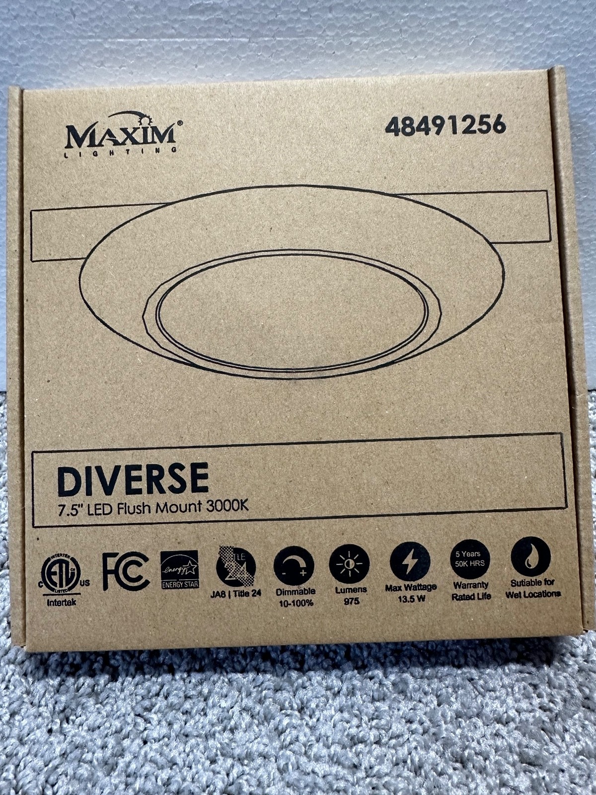 Maxim Lighting Diverse 48491256 7.5” Flush Mount LED 3000k Maxim Lighting Diverse 48491256 7.5” Flush Mount LED 3000k