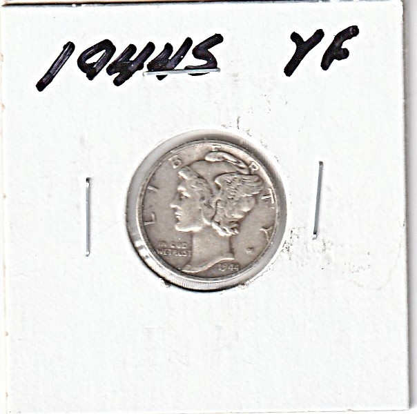 1944-S Mercury Dime VF #185 1944-S Mercury Dime VF #185