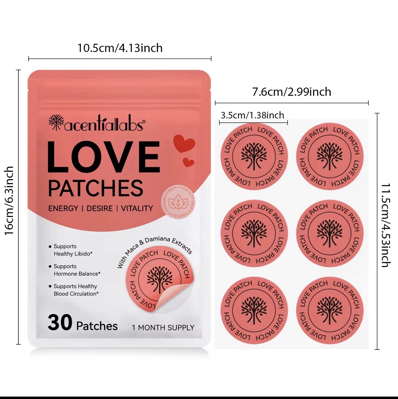 LOVE PATCHES ENERGY DESIRE VITALITY 3 BAGS 3 MONTHS SUPPLYS LOVE PATCHES ENERGY DESIRE VITALITY 3 BAGS 3 MONTHS SUPPLYS