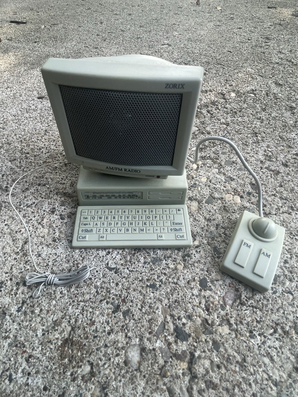✅Vtg Curtis 1990s Computer Shaped AM/FM Radio & Mouse WORKS Missing Antenna Wire