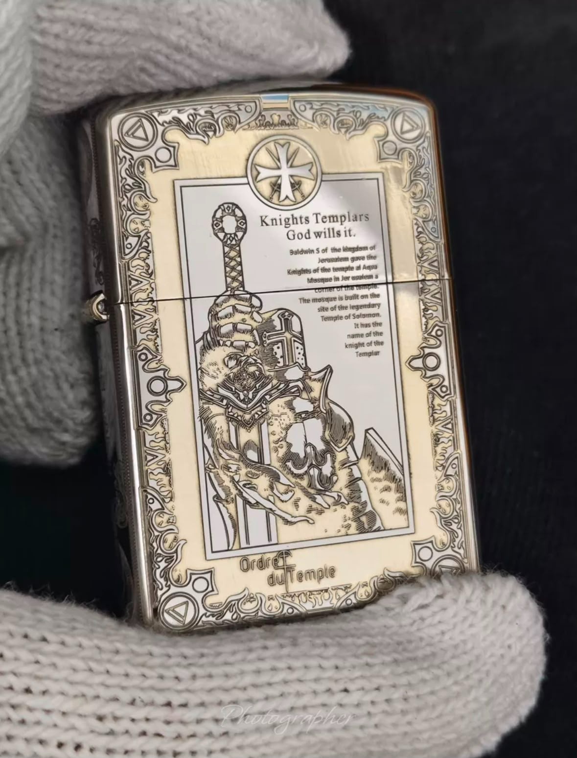 Knights Templar Armor Zippo Lighter Mixed Silver 5 Sides In a New Box