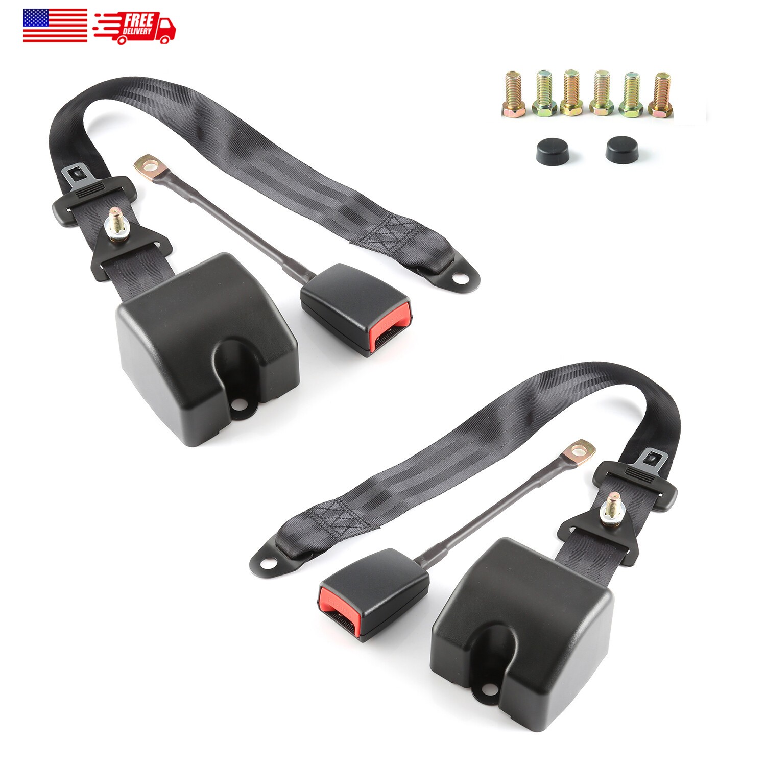 2pcs Fit For Porsche 911 1965–1983 3-point Seat Belts