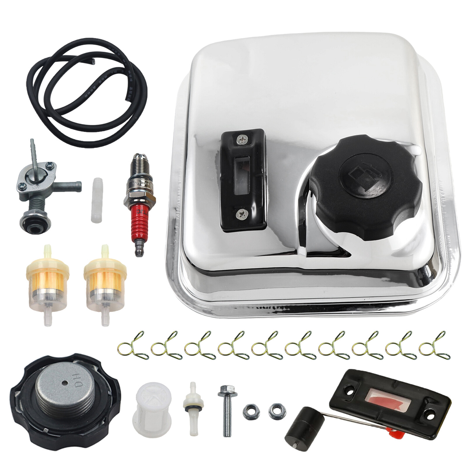 Upgrade Chrome Gas Fuel Tank with Fuel Level Gauge fit Predator 212cc hemi