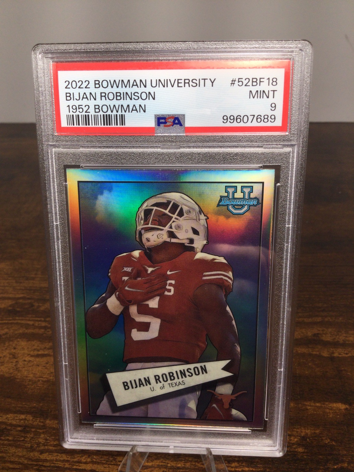 2022 Bowman University Chrome Bijan Robinson #52BF-18 (RC) 1952 Bowman PSA 9 2022 Bowman University Chrome Bijan Robinson #52BF-18 (RC) 1952 Bowman PSA 9