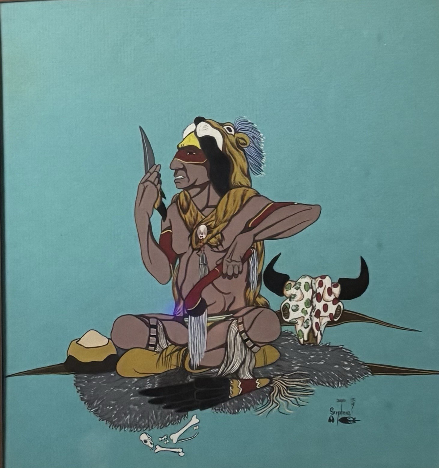 David Stephen Original Painting (Fine Cherokee Dining)