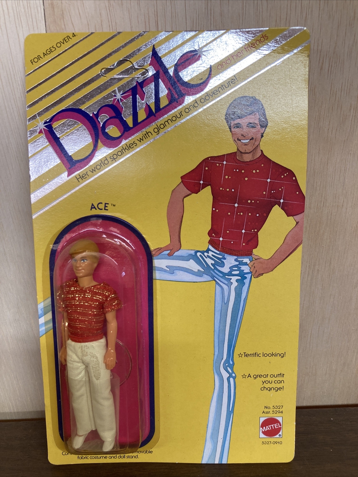 NOS 1982 Mattel Dazzle Doll \'Ace\' #5327 Male Boyfriend Red Shirt NOS 1982 Mattel Dazzle Doll \'Ace\' #5327 Male Boyfriend Red Shirt