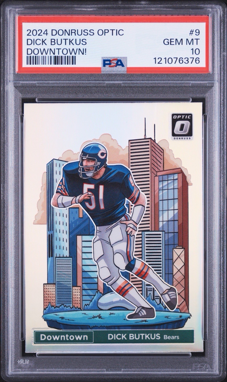 2024 Donruss Optic Dick Butkus Downtown PSA 10 GEM MT Chicago Bears 