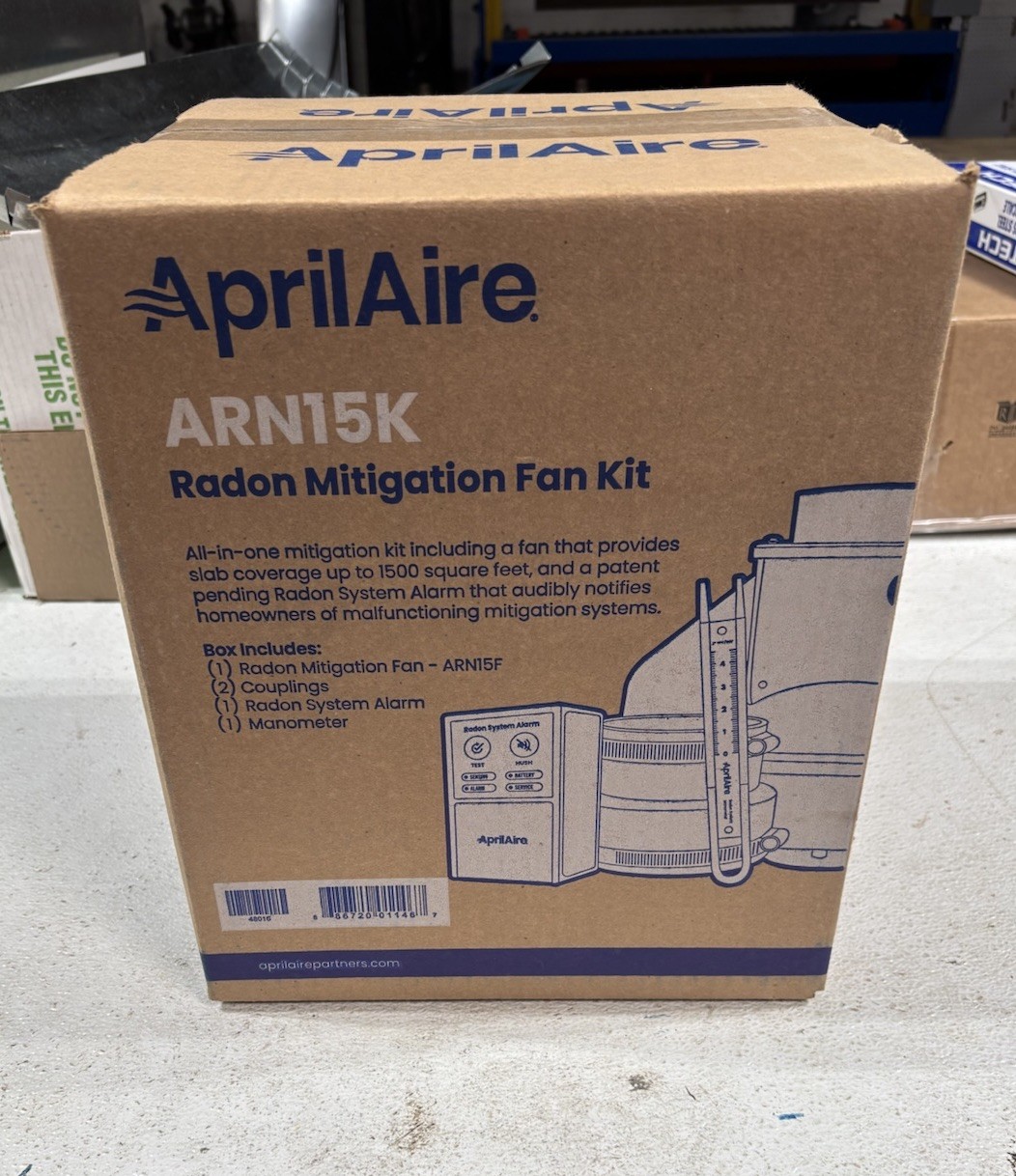 AprilAire ARN15K Radon Mitigation Fan Kit ARN15F w/ Alarm NEW Factory Sealed