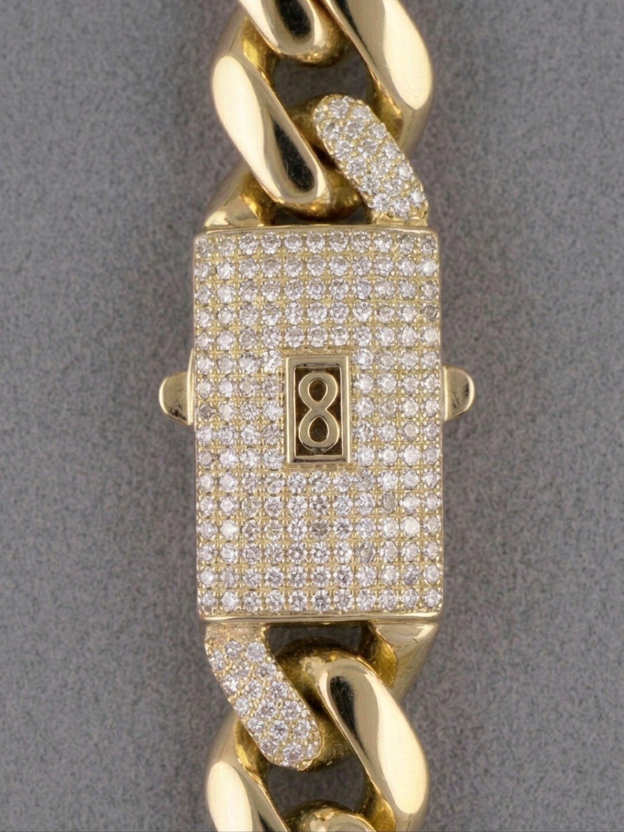 10k yellow gold Infinity Monaco Yaffa Bracelet 14MM 8\