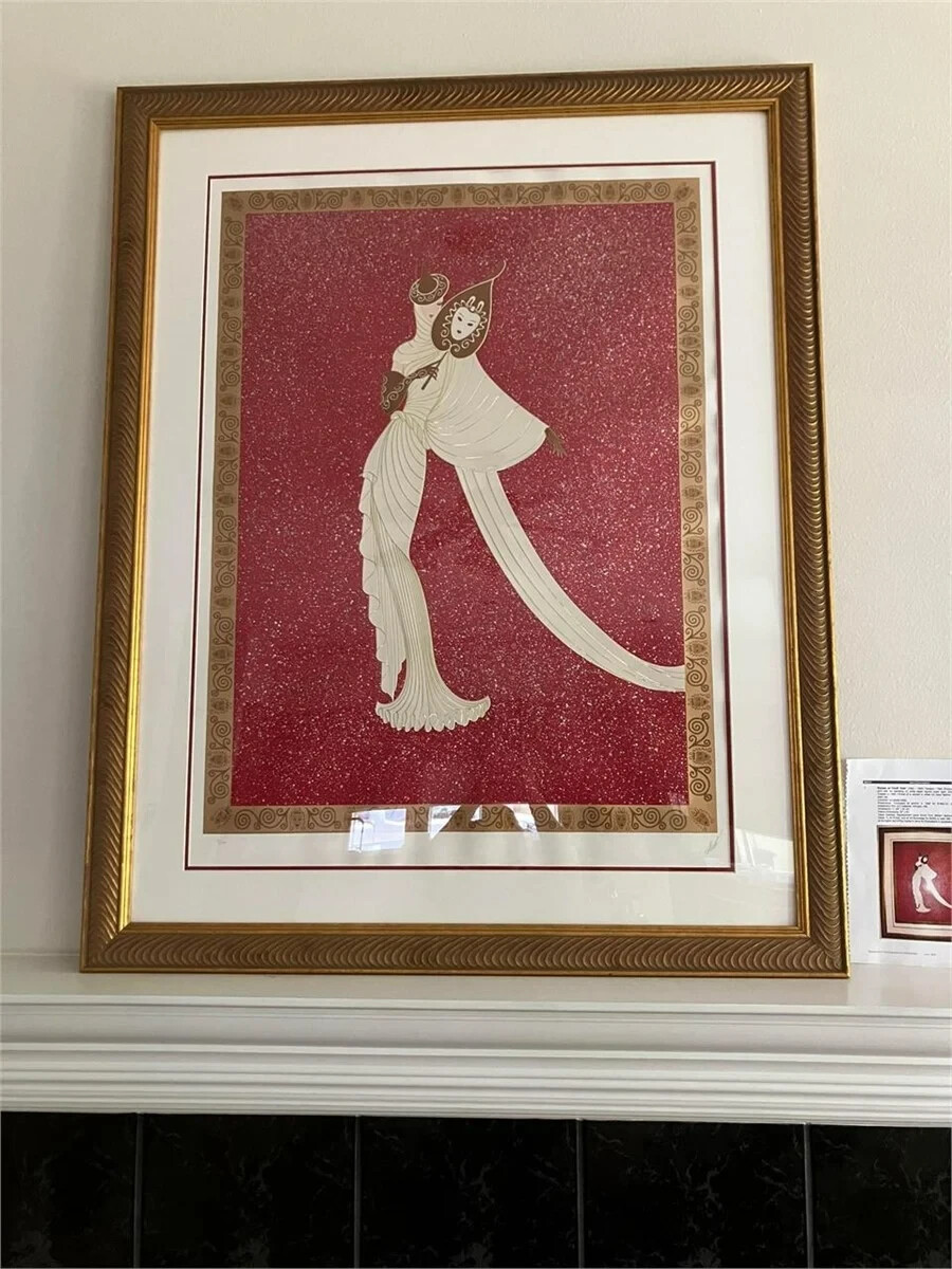 Extremely Rare, Erte - Romain de Tirtoff - Tanagra - Red, Signed, 1989 with COA Extremely Rare, Erte - Romain de Tirtoff - Tanagra - Red, Signed, 1989 with COA