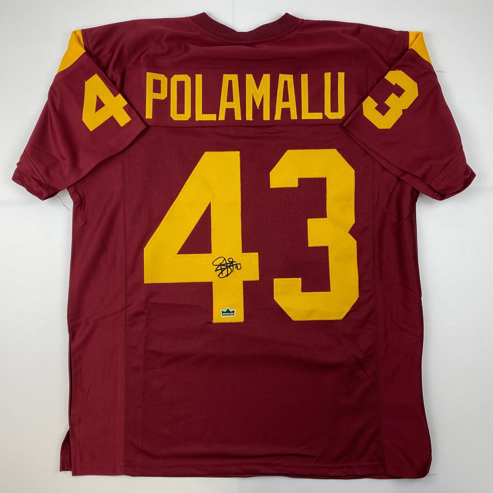 Facsimile Autographed Troy Polamalu USC Maroon Laser Jersey Size Men's XL