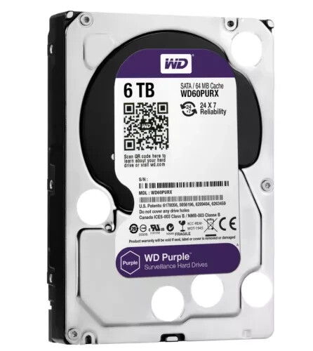 Western Digital Purple 6 TB,Internal,5400 RPM,3.5 in (WD60PURX) Hard Drive SATA Western Digital Purple 6 TB,Internal,5400 RPM,3.5 in (WD60PURX) Hard Drive SATA