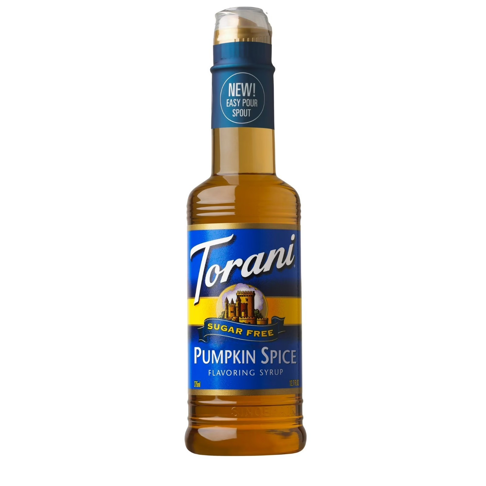 TORANI Sugar-Free Pumpkin Spice Coffee Syrup – 12.7 oz Bottle | Zero Calorie Fat