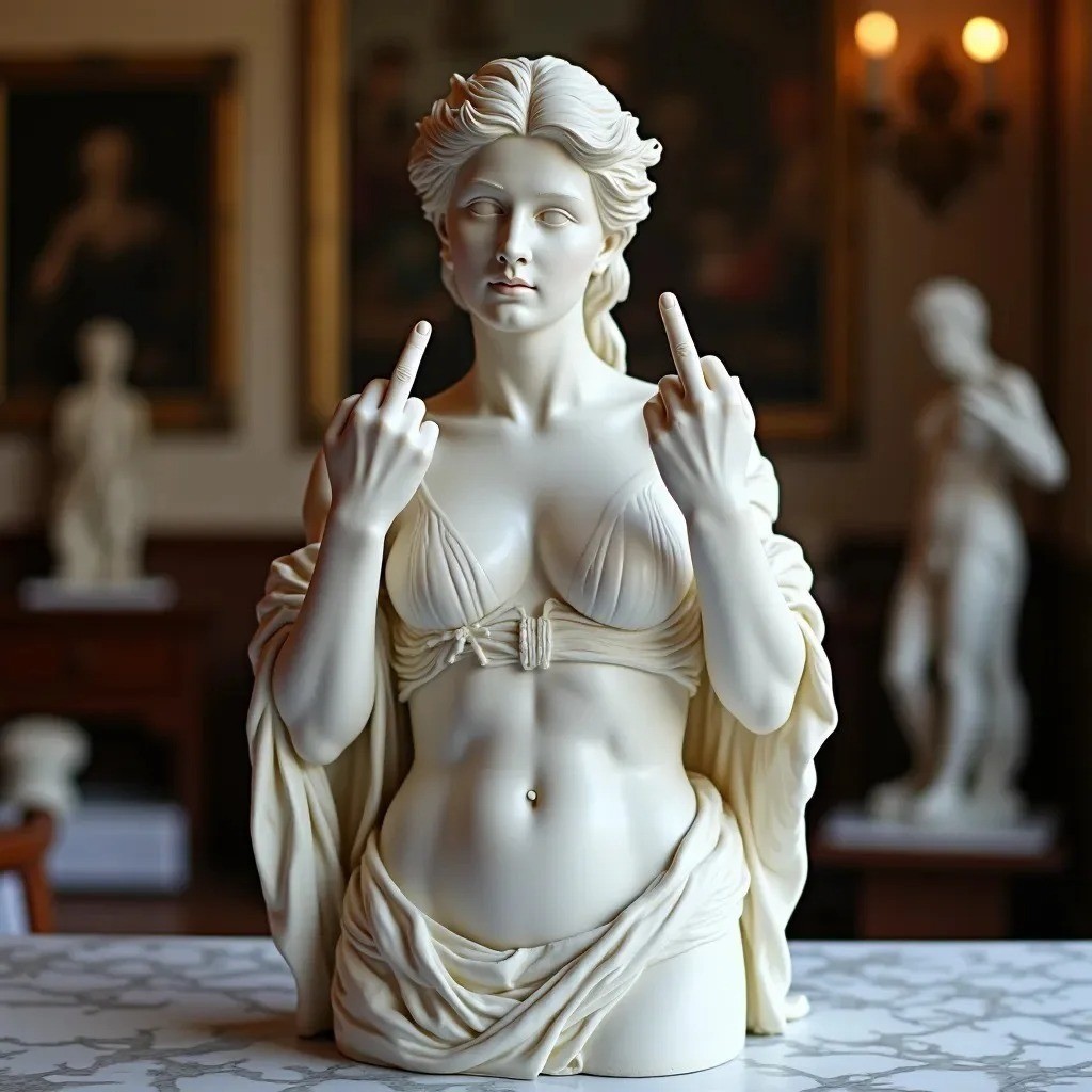 Creative Goddess Middle Finger Statue Ornament Desktop Home Crafting Decoration