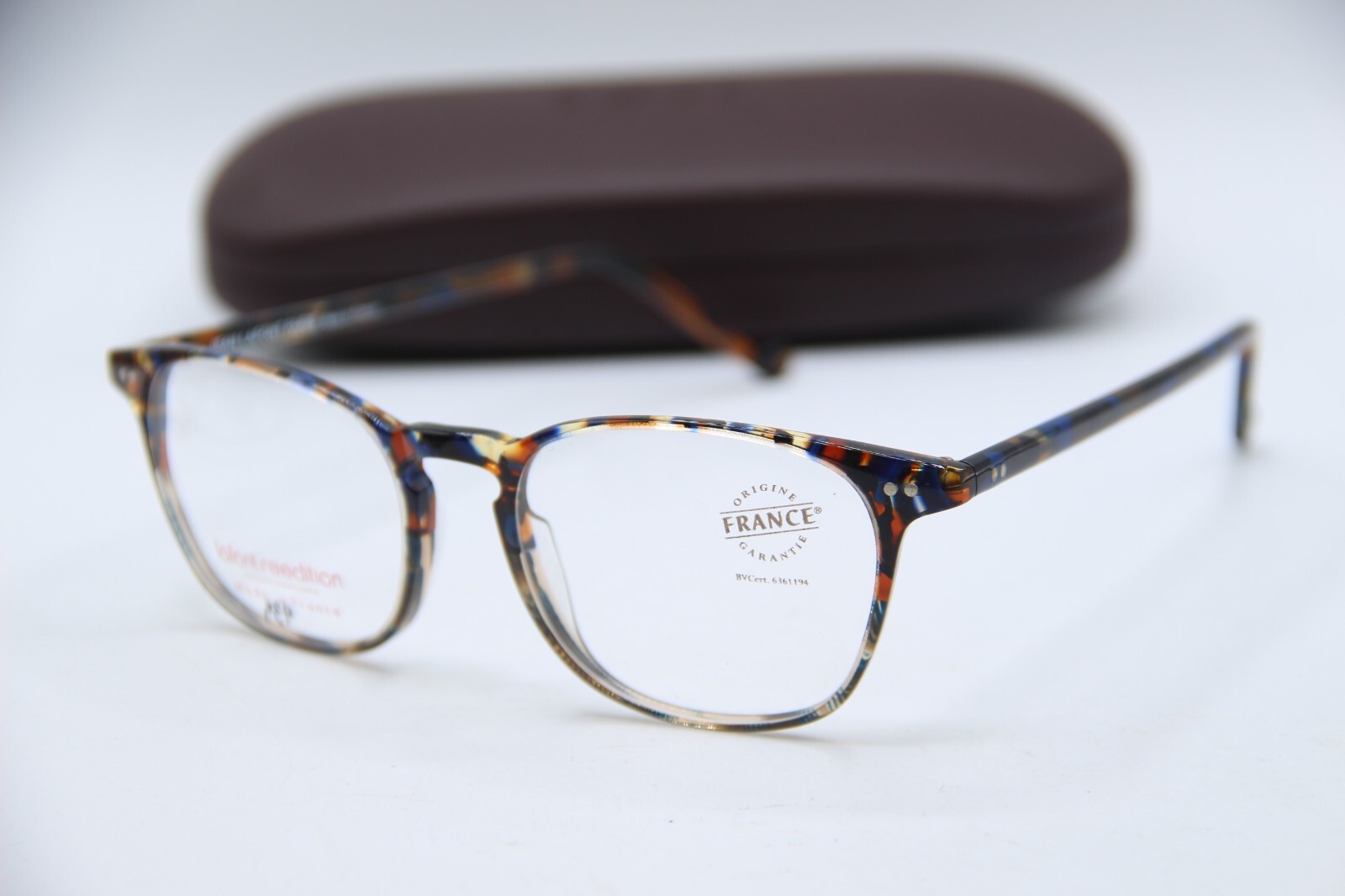 NEW JEAN LAFONT REEDITION GLEN 3135 BLUE BROWN TORT AUTHENTIC EYEGLASSES 50-18