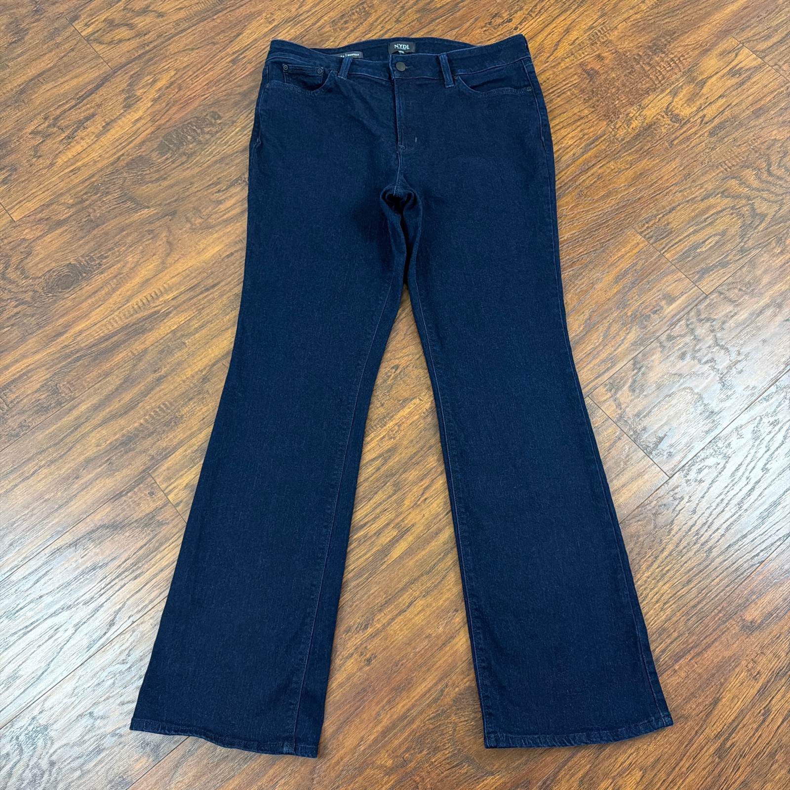 NYDJ Jeans Womens 8 Boot Cut Mid Rise Lift Tuck Stretch Dark Denim Barbara 32x32