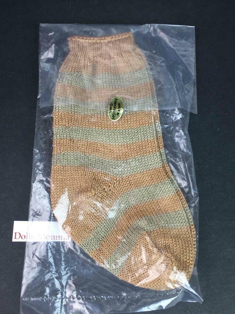 American Girl Kirsten Meet Historical Socks~Tan Striped New in Original Package
