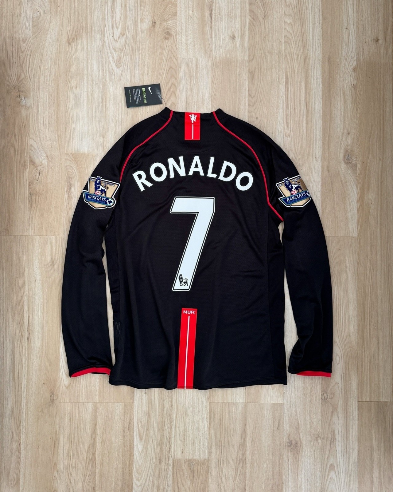 Manchester United 2007/08 Home Black Long Sleeve - Cristiano Ronaldo #7