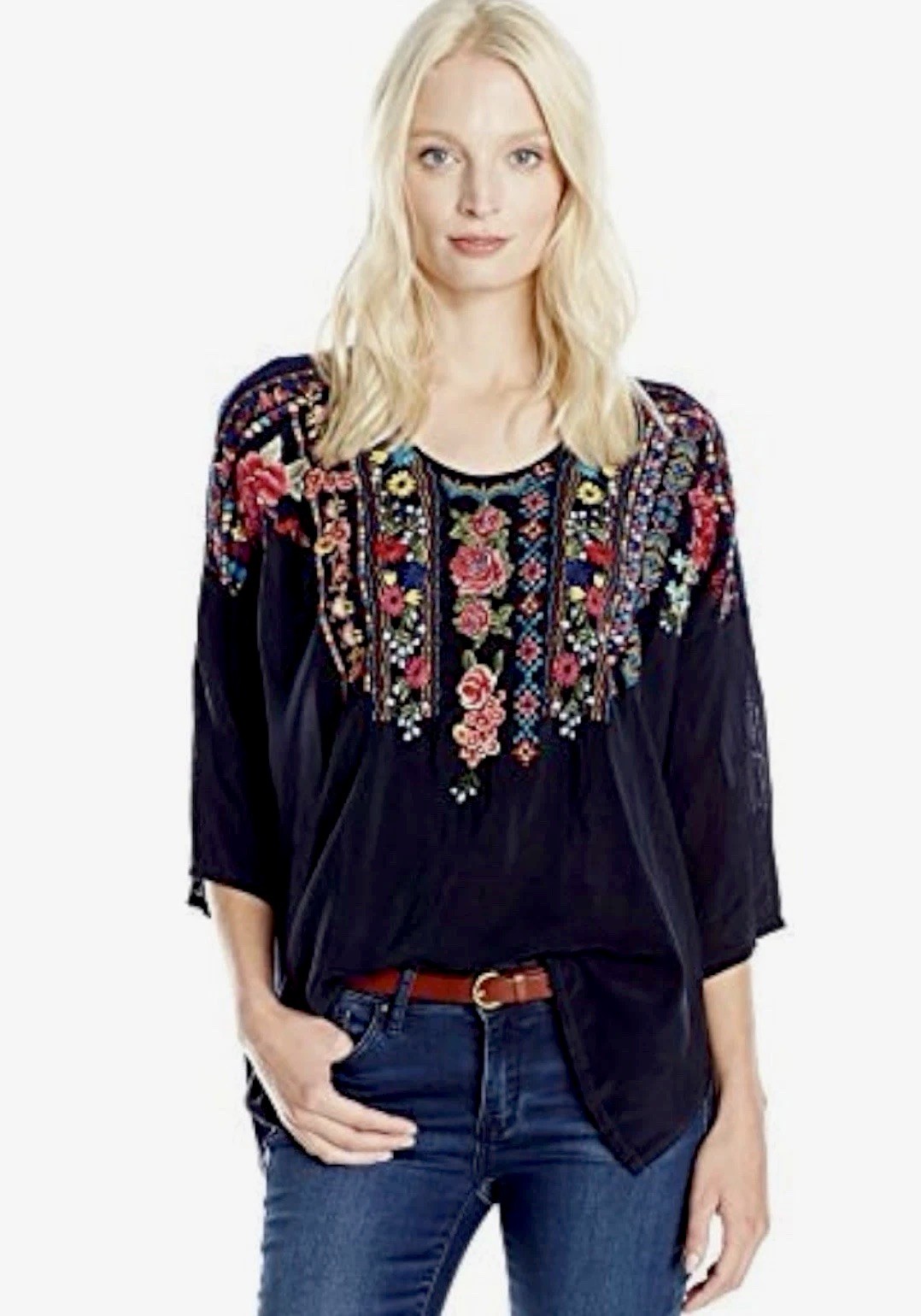 🌺Stunning Johnny Was 3X Sima Embroidered Blouse EUC