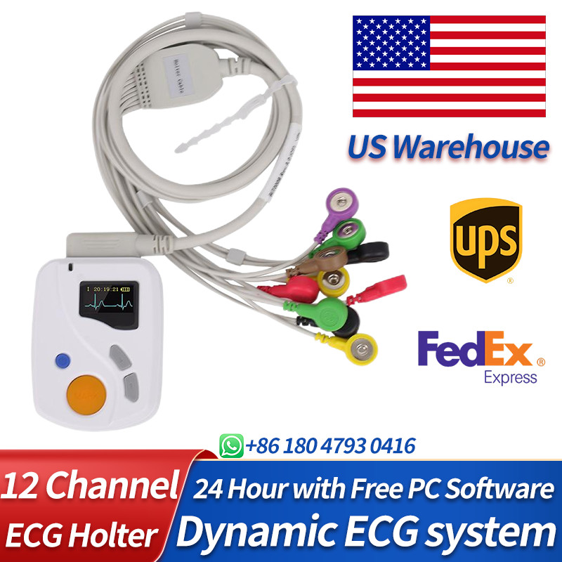 TLC6000 12 Channel Dynamic ECG Holter Systems Record/Analyzer US Warehouse