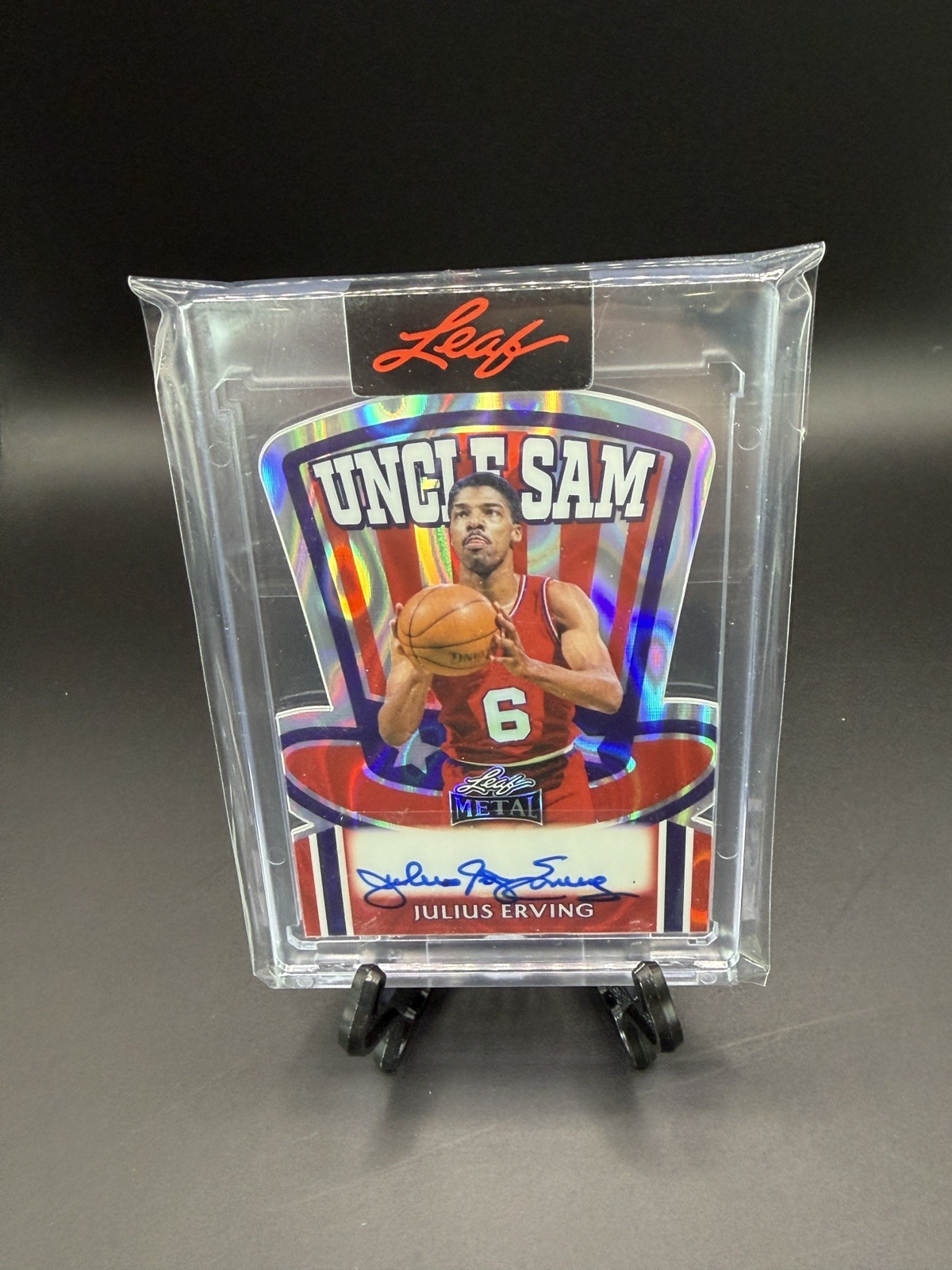2025 Leaf Metal Julius Erving Uncle Sam Auto 1/1 Dr J US-JE1 2025 Leaf Metal Julius Erving Uncle Sam Auto 1/1 Dr J US-JE1