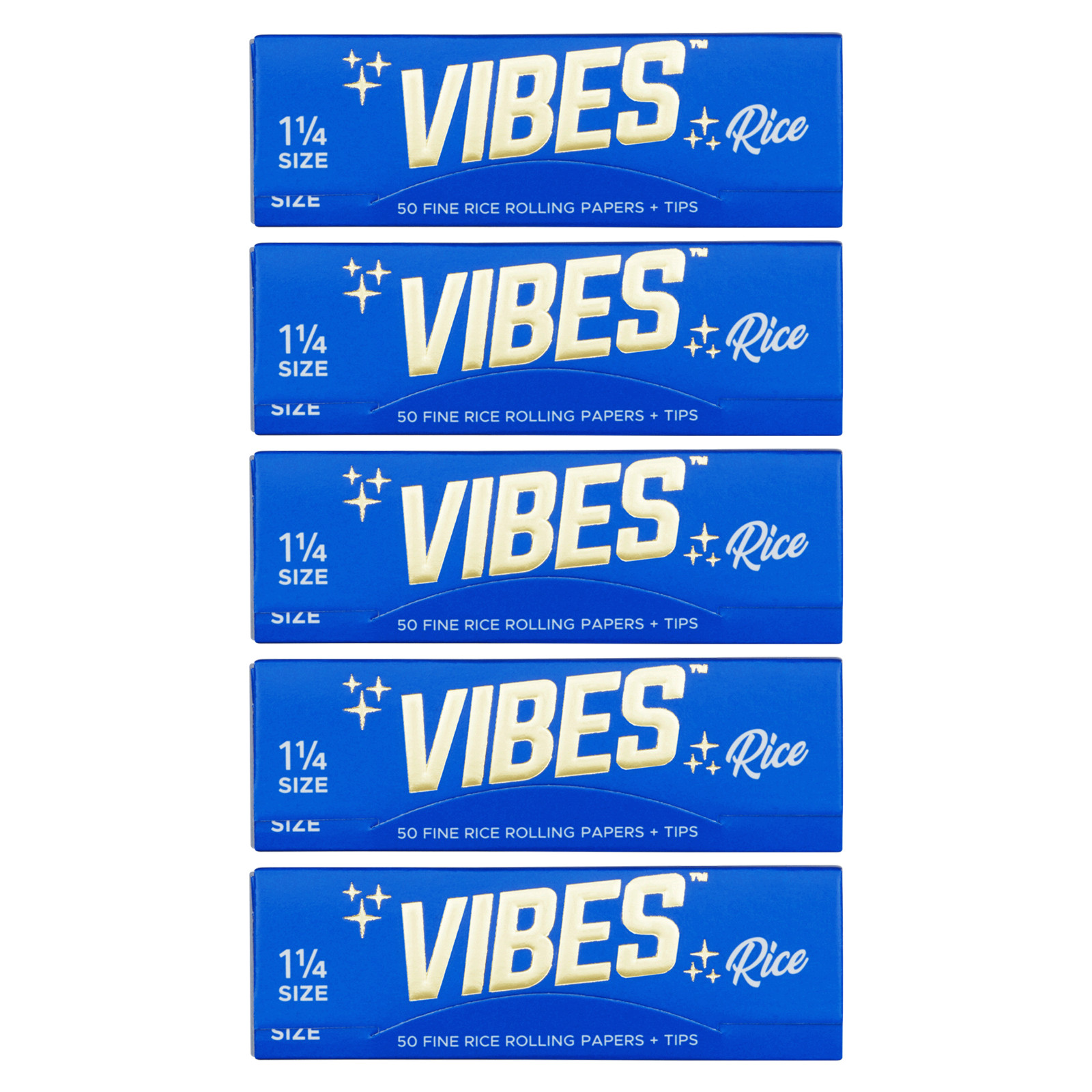 VIBES Rolling Papers - Rice + Tips (1 1/4 Size) 5 Booklets, 50 Leaves Each VIBES Rolling Papers - Rice + Tips (1 1/4 Size) 5 Booklets, 50 Leaves Each