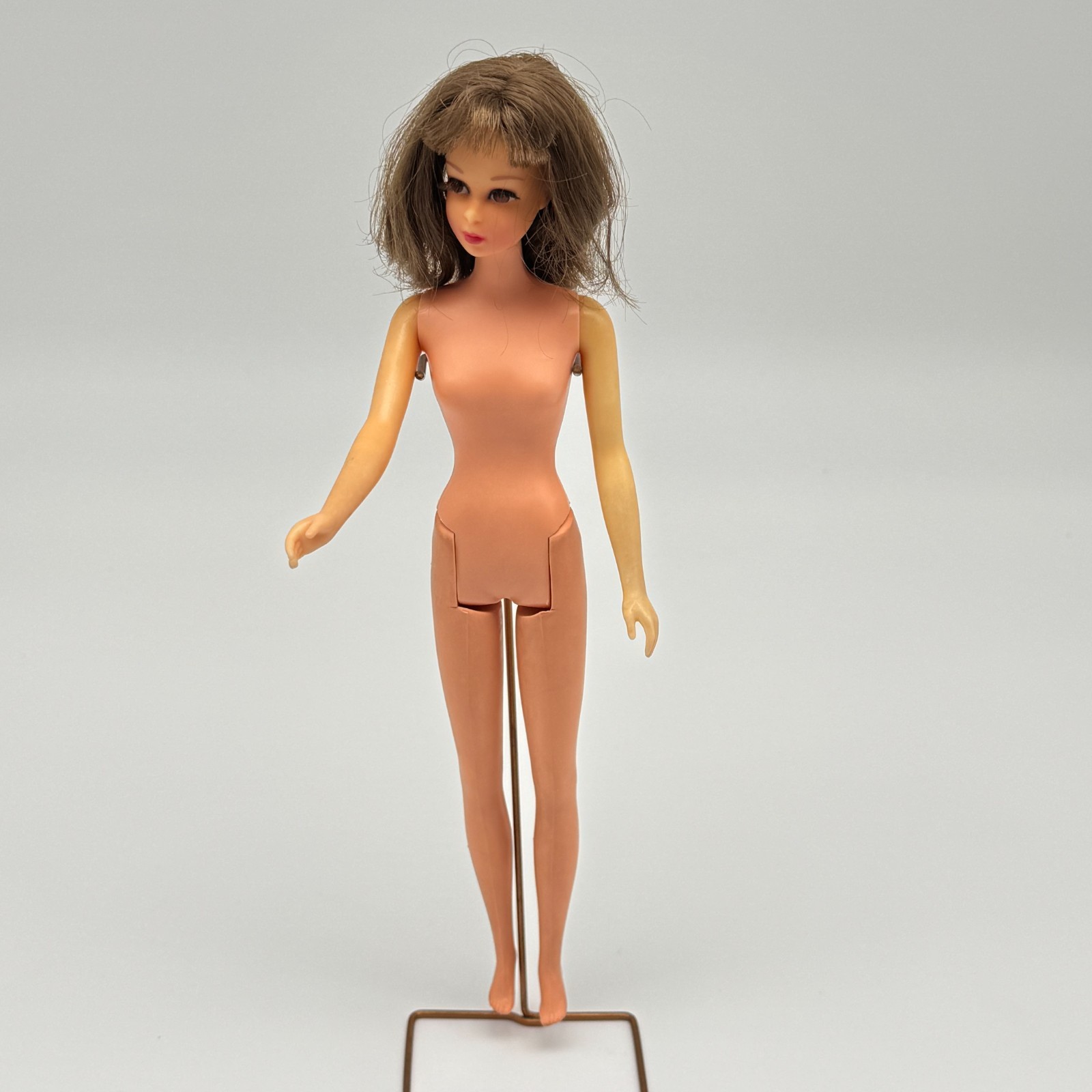 Vintage 1965 Mattel Francie Doll Brunette Feet Holes #1140 Straight Leg Barbie